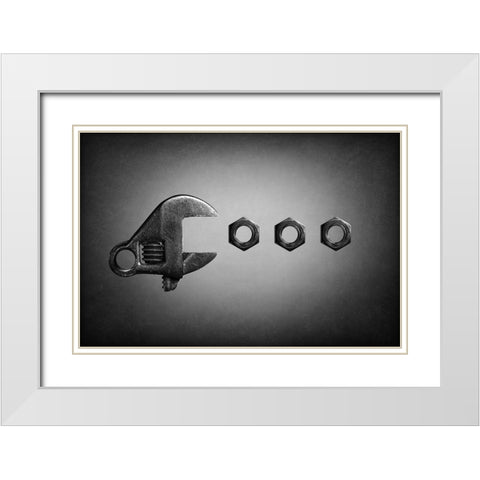 Pacman White Modern Wood Framed Art Print with Double Matting by Ivanova, Victoria