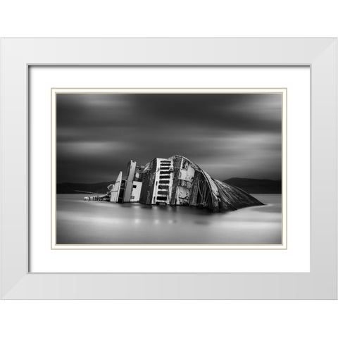 The Song Of The Sirens White Modern Wood Framed Art Print with Double Matting by Vasiliadis, Chris