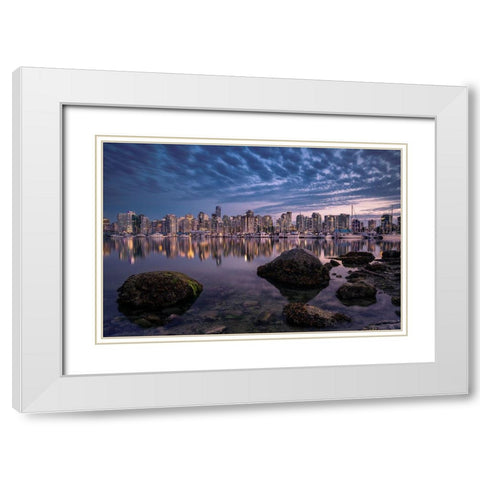 A Glowing Pearl White Modern Wood Framed Art Print with Double Matting by Agazzi, Andreas