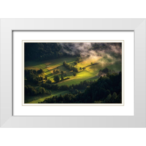 Light And Shadow White Modern Wood Framed Art Print with Double Matting by Krivec, Ales