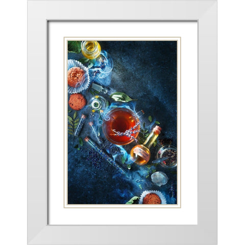 No Worries Mixture White Modern Wood Framed Art Print with Double Matting by Belenko, Dina