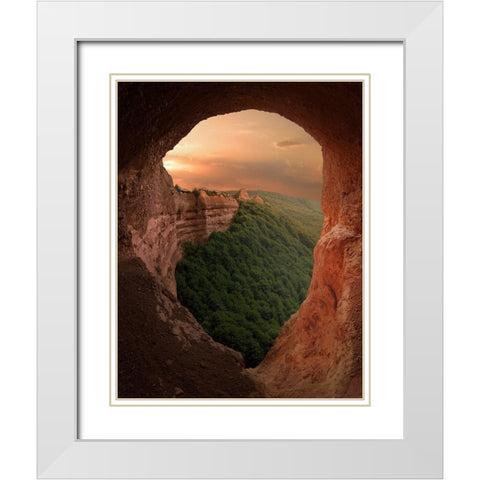 Slip Down White Modern Wood Framed Art Print with Double Matting by Abevilla, Sergio