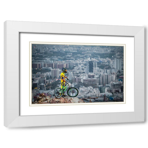 Downhill White Modern Wood Framed Art Print with Double Matting by Minaeian, Ehsan