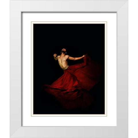 Fly White Modern Wood Framed Art Print with Double Matting by Haghi, Babak