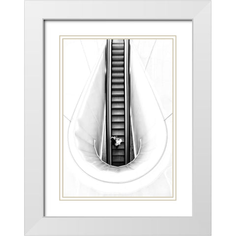 New Born White Modern Wood Framed Art Print with Double Matting by Carlos