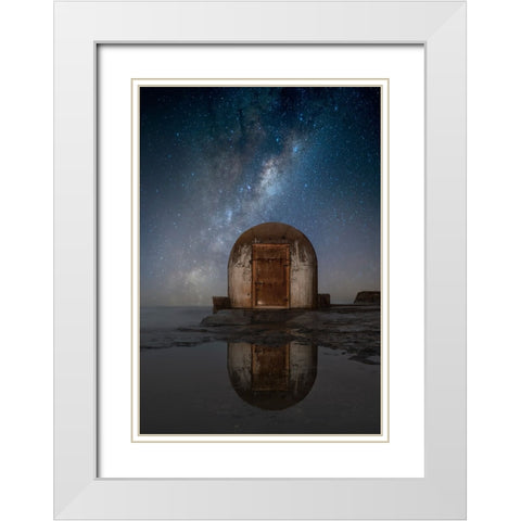 Lonely Hut White Modern Wood Framed Art Print with Double Matting by Zhu, Jingshu