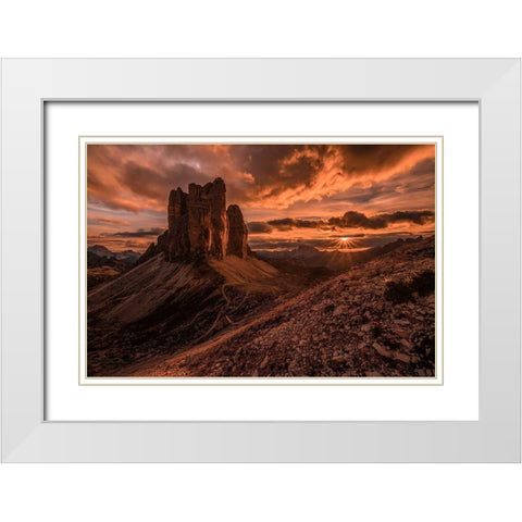 Monumental Strike White Modern Wood Framed Art Print with Double Matting by Agazzi, Andreas