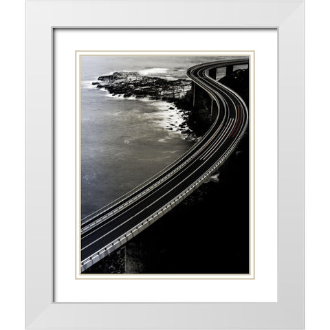 Red One Goes Faster. White Modern Wood Framed Art Print with Double Matting by Krawczyk, Andrzej