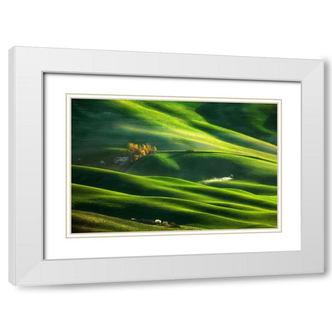 On Waves... White Modern Wood Framed Art Print with Double Matting by Browko, Krzysztof