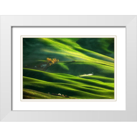 On Waves... White Modern Wood Framed Art Print with Double Matting by Browko, Krzysztof
