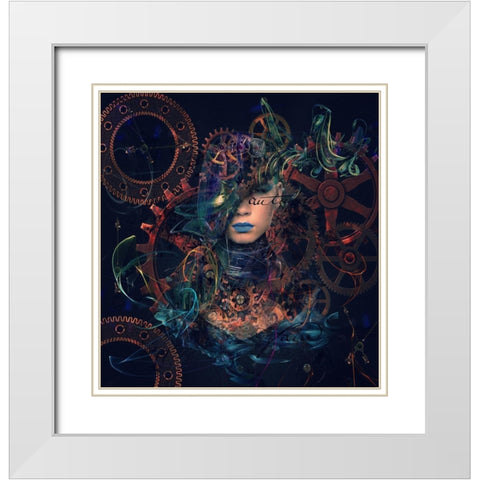 Reincarnation White Modern Wood Framed Art Print with Double Matting by Simongulashvili, Natalia