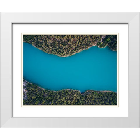 Deep Blue White Modern Wood Framed Art Print with Double Matting by Carrillo Lopez, Antonio