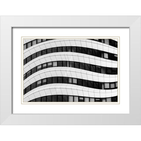 The Wave White Modern Wood Framed Art Print with Double Matting by Vangindertael, Luc