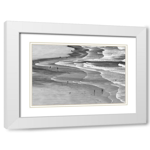 La Spiaggia 2 White Modern Wood Framed Art Print with Double Matting by Della Latta, Massimo
