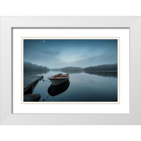 When The Day Wakes White Modern Wood Framed Art Print with Double Matting by Pettersson, Benny