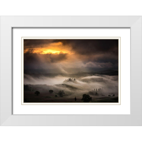 Waves Of Fog White Modern Wood Framed Art Print with Double Matting by Ghizzi Panizza, Alberto