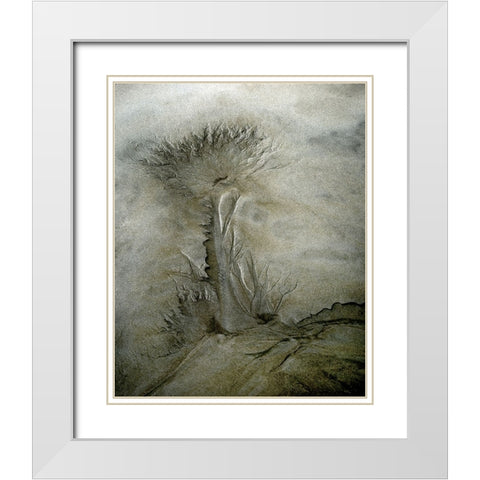 Flow Pattern White Modern Wood Framed Art Print with Double Matting by Talen, Nel