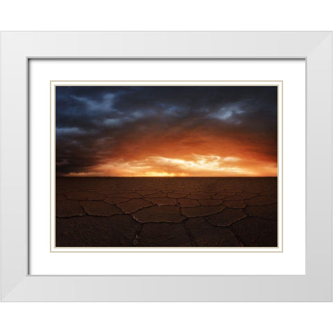 Uyuni White Modern Wood Framed Art Print with Double Matting by Anton, Rostovskiy