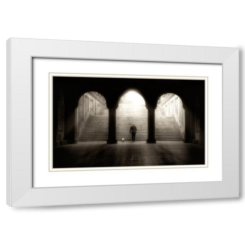 Morning walk White Modern Wood Framed Art Print with Double Matting by Provost, Louis-Philippe