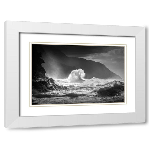 Untitled White Modern Wood Framed Art Print with Double Matting by Rismanchi, Ali