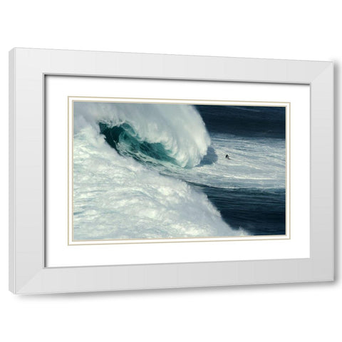 Nazarac North Canyon White Modern Wood Framed Art Print with Double Matting by Correia, Rui