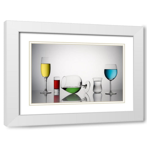 Color Liqued White Modern Wood Framed Art Print with Double Matting by Swid, Saleh
