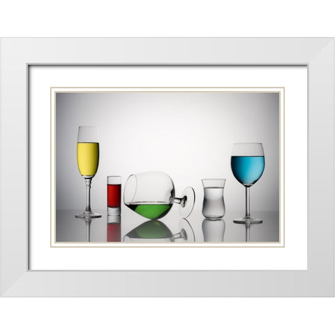 Color Liqued White Modern Wood Framed Art Print with Double Matting by Swid, Saleh