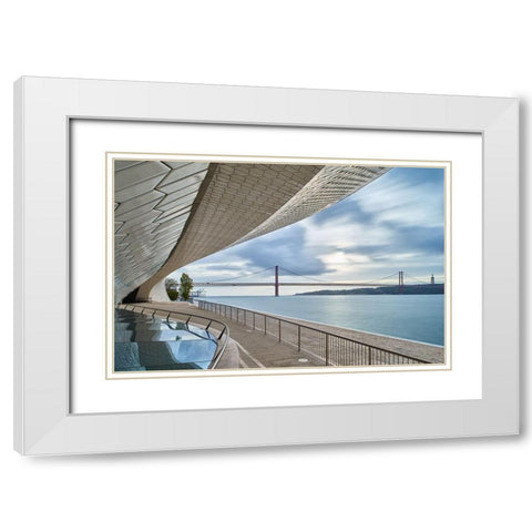 Maat White Modern Wood Framed Art Print with Double Matting by Gomes, Paulo