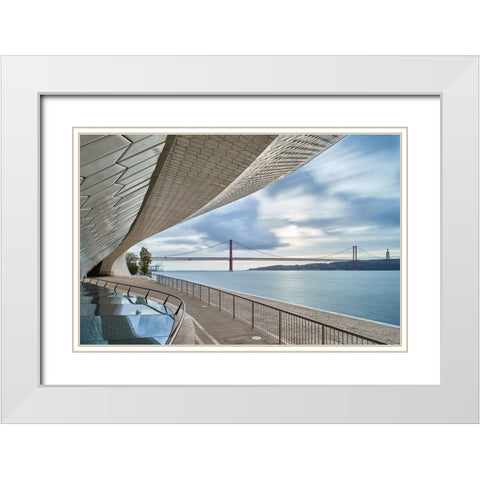 Maat White Modern Wood Framed Art Print with Double Matting by Gomes, Paulo