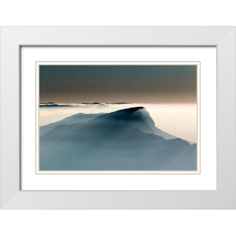 Voile Alpin White Modern Wood Framed Art Print with Double Matting by Viretti, Jean-Louis