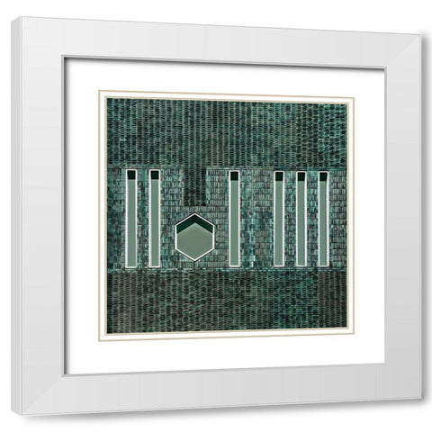 Moza Wall White Modern Wood Framed Art Print with Double Matting by Claes, Gilbert