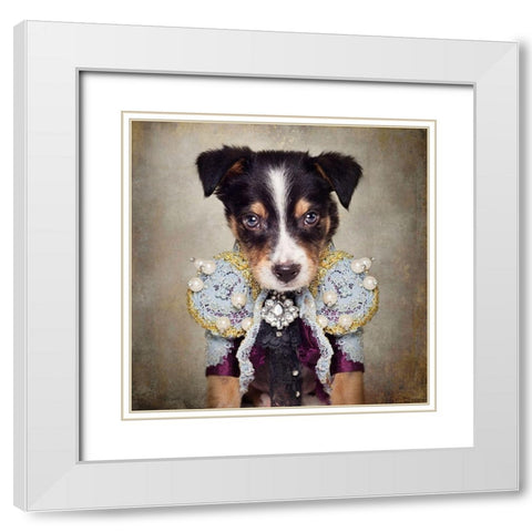 Shelter Pets Project - Loki White Modern Wood Framed Art Print with Double Matting by Swarek, Tammy