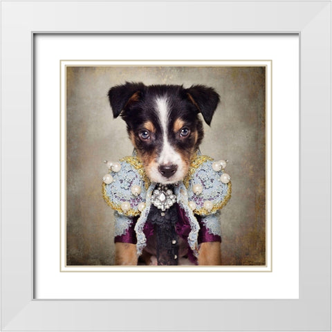 Shelter Pets Project - Loki White Modern Wood Framed Art Print with Double Matting by Swarek, Tammy