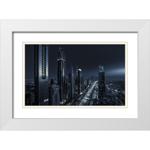 Dark White Modern Wood Framed Art Print with Double Matting by Agazzi, Andreas