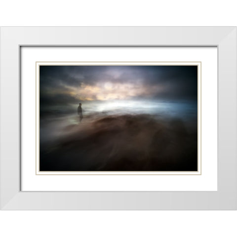 Stormy Days In Nowhere White Modern Wood Framed Art Print with Double Matting by Pascual Buye, Santiago