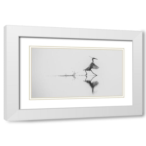 Qdancing On The Waterq White Modern Wood Framed Art Print with Double Matting by Rossi, Mauro