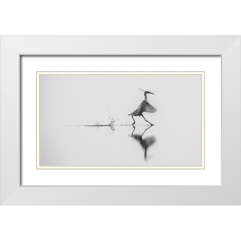 Qdancing On The Waterq White Modern Wood Framed Art Print with Double Matting by Rossi, Mauro