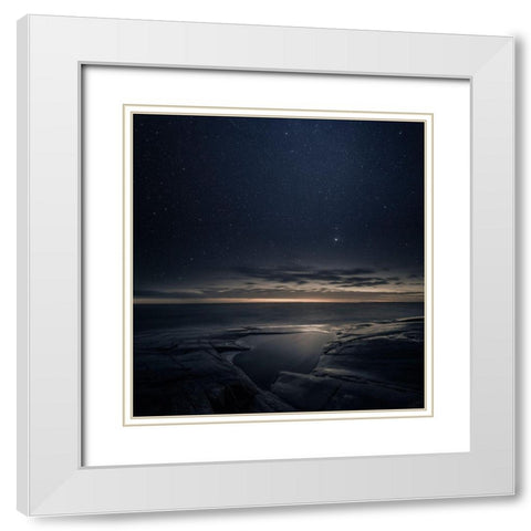 Krypton White Modern Wood Framed Art Print with Double Matting by Suutari, Mika