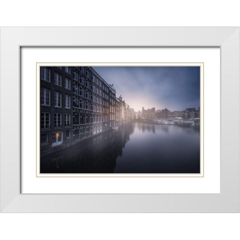 Amsterdam Morning Iii White Modern Wood Framed Art Print with Double Matting by F. Turienzo, Carlos