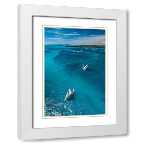Above The Race White Modern Wood Framed Art Print with Double Matting by Pelissier, Marc