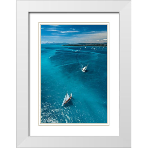 Above The Race White Modern Wood Framed Art Print with Double Matting by Pelissier, Marc