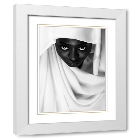 Colored White Modern Wood Framed Art Print with Double Matting by Durand-Moldawan, Clovis