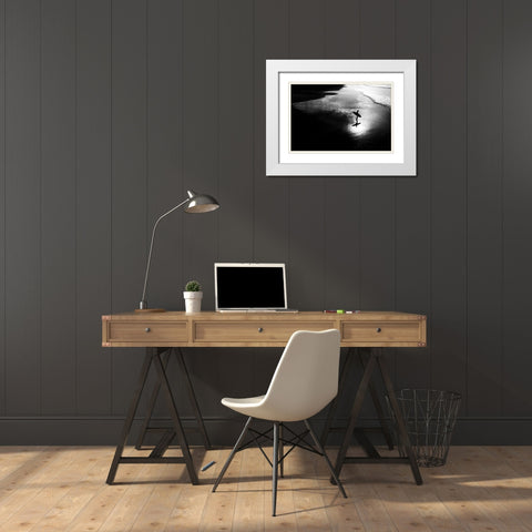 Surf 11 White Modern Wood Framed Art Print with Double Matting by Della Latta, Massimo