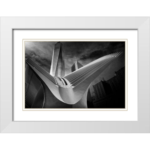 Oculus #01 White Modern Wood Framed Art Print with Double Matting by Forlano, Alessio