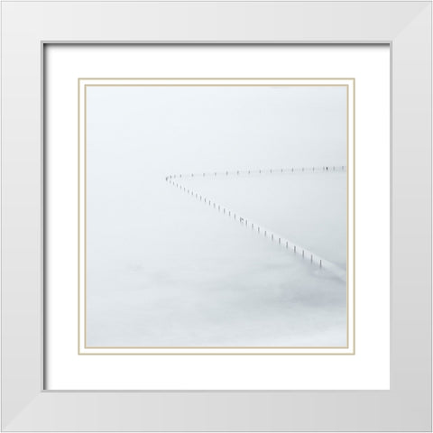 Swimming Pool White Modern Wood Framed Art Print with Double Matting by Aloy, Jean-Marc