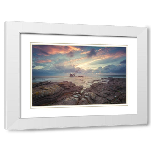 Lost Ad2 White Modern Wood Framed Art Print with Double Matting by Atzori, Daniele
