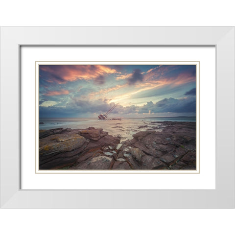 Lost Ad2 White Modern Wood Framed Art Print with Double Matting by Atzori, Daniele