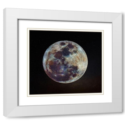 Superluna White Modern Wood Framed Art Print with Double Matting by Juniawan, Rooswandy