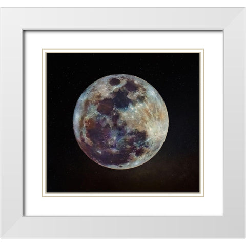 Superluna White Modern Wood Framed Art Print with Double Matting by Juniawan, Rooswandy