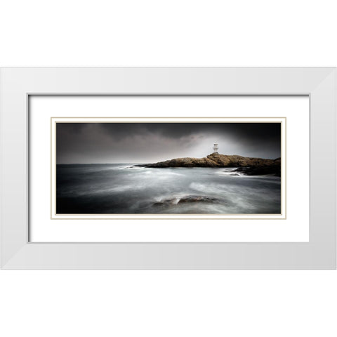 Lighthouse White Modern Wood Framed Art Print with Double Matting by Thorberntsson, Claes